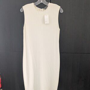 Vince Stretch Sheath Sleeveless Dress, Cream Size Medium New!
